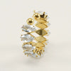Wholesale Women's Stainless Steel Geometric Ring With Electroplating Design