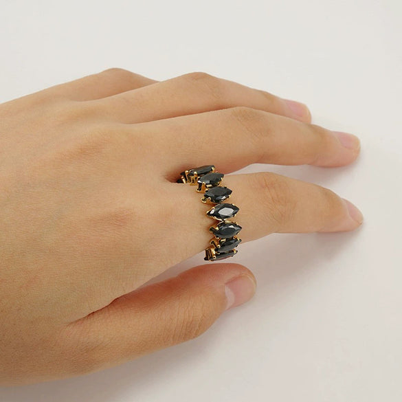 Wholesale Women's Stainless Steel Geometric Ring With Electroplating Design