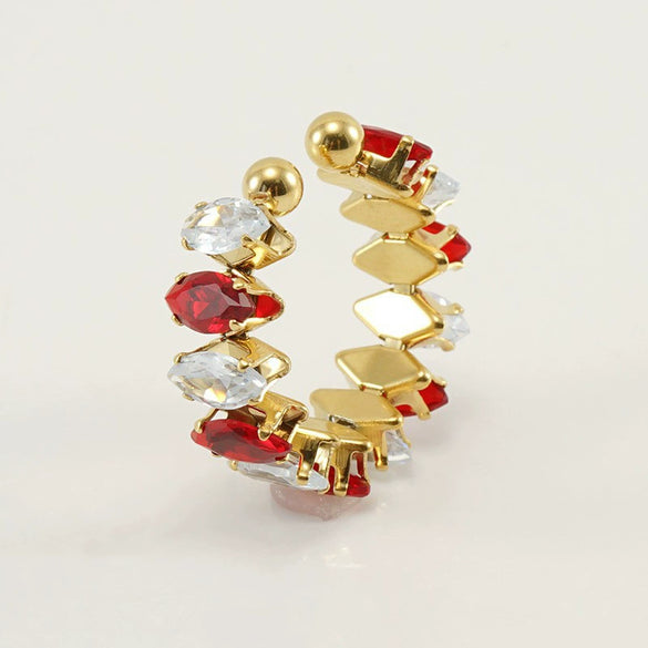 Wholesale Women's Stainless Steel Geometric Ring With Electroplating Design