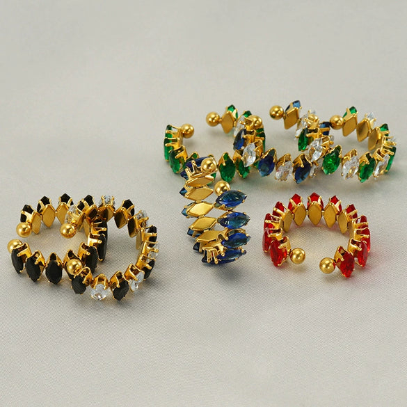 Wholesale Women's Stainless Steel Geometric Ring With Electroplating Design