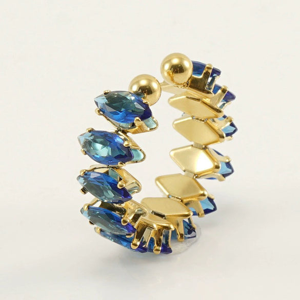 Wholesale Women's Stainless Steel Geometric Ring With Electroplating Design