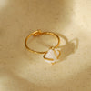 Wholesale Women's Stainless Steel Geometric Ring With Electroplating Treatment And Natural Stone