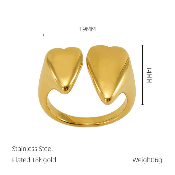 Wholesale Women's Stainless Steel Geometric Ring With Electroplating Treatment