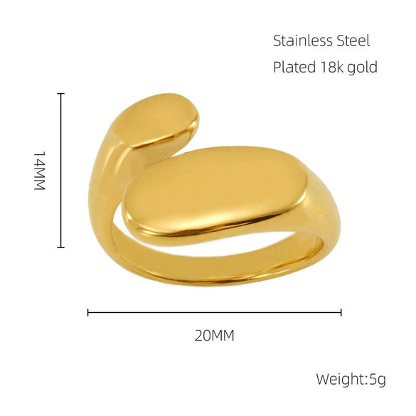 Wholesale Women's Stainless Steel Geometric Ring With Electroplating Treatment