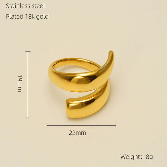 Wholesale Women's Stainless Steel Geometric Ring With Electroplating Treatment