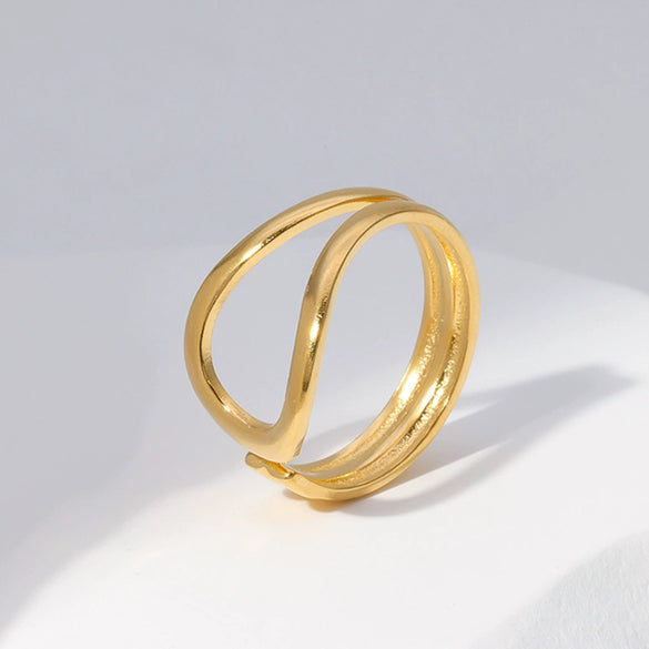 Wholesale Women's Stainless Steel Geometric Ring With Electroplating