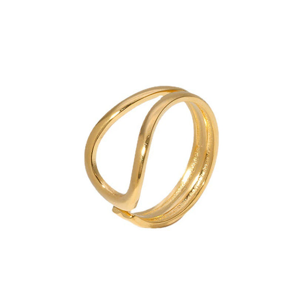 Wholesale Women's Stainless Steel Geometric Ring With Electroplating