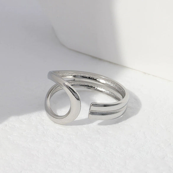 Wholesale Women's Stainless Steel Geometric Ring With Electroplating