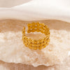 Wholesale Women's Stainless Steel Geometric Ring With French Retro Style And 18K Gold Plated Electroplating Treatment