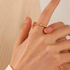 Wholesale Women's Stainless Steel Geometric Ring With 18K Gold Plated Treatment