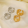 Wholesale Women's Stainless Steel Geometric Ring With 18K Goldplated Electroplating