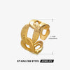 Wholesale Women's Stainless Steel Geometric Ring With 18K Goldplated Electroplating