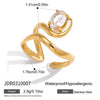 Wholesale Women's Stainless Steel Geometric Ring With Pvd Furnace Vacuum Real Gold Plating