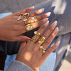 Wholesale Women's Stainless Steel Geometric Ring With Pvd Furnace Vacuum Real Gold Plating