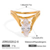 Wholesale Women's Stainless Steel Geometric Ring With Pvd Furnace Vacuum Real Gold Plating