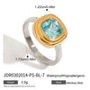 Wholesale Women's Stainless Steel Geometric Ring With Zircon Electroplated In Gold And Silver Color Matching