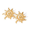 Wholesale Women's Stainless Steel Geometric Rotating Thread Sun Earrings With Electroplating Light Luxury And Original Design