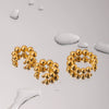 Wholesale Women's Stainless Steel Geometric Round Beads Electroplated Ear Clip Earrings
