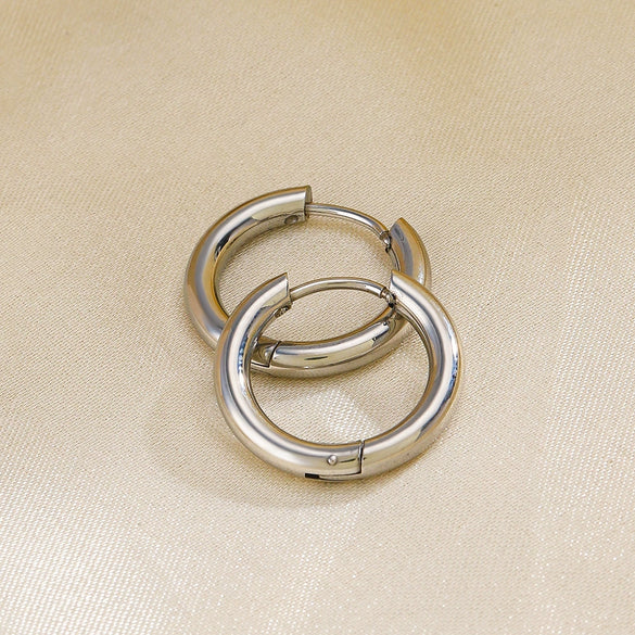 Wholesale Women's Stainless Steel Geometric Round Electroplated Earrings