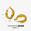Wholesale Women's Stainless Steel Geometric Round Exaggerated Hip Hop Irregular Earrings With Electroplating