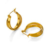 Wholesale Women's Stainless Steel Geometric Round Exaggerated Hip Hop Irregular Earrings With Electroplating