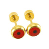 Wholesale Women's 316L Stainless Steel Geometric Round Eyes Earrings 18K Gold Electroplated