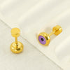 Wholesale Women's 316L Stainless Steel Geometric Round Eyes Earrings 18K Gold Electroplated