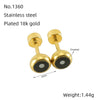 Wholesale Women's 316L Stainless Steel Geometric Round Eyes Earrings 18K Gold Electroplated
