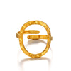 Wholesale Women's Stainless Steel Geometric Round Hollow Opening Hammered Finger Ring With Electroplating And Retro Temperament
