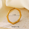 Wholesale Women's Stainless Steel Geometric Round Ring With Plant Flowers Pattern And 18K Gold Plated Electroplating