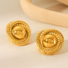 Wholesale Women's Stainless Steel Geometric Round Thread Electroplated Earrings Light Luxury Allmatch Highend Ear Studs