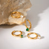 Wholesale Women's Stainless Steel Geometric Round Zircon Earrings With Electroplating