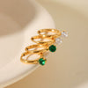 Wholesale Women's Stainless Steel Geometric Round Zircon Earrings With Electroplating