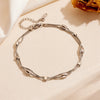 Wholesale Women's Stainless Steel Geometric Simple Doublelayer Colorpreserving Nonfading Ball Bead Anklet