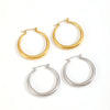 Wholesale Women's Stainless Steel Geometric Simple Electroplated Ring And Earrings