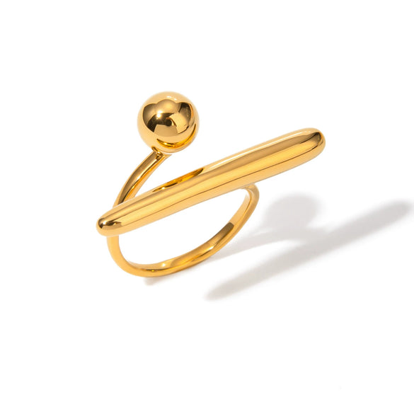 Wholesale Women's Stainless Steel Geometric Simple Opening Ring Jewelry With Electroplating