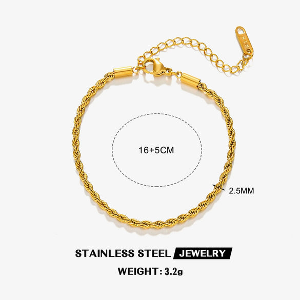 Wholesale Women's Stainless Steel Geometric Simple Twist Bracelet With Electroplating