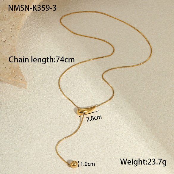 Wholesale Women's Stainless Steel Geometric Snake Bone Necklace With 18K Gold Plated Electroplating Light Luxury Design
