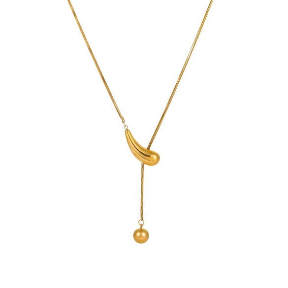 Wholesale Women's Stainless Steel Geometric Snake Bone Necklace With 18K Gold Plated Electroplating Light Luxury Design