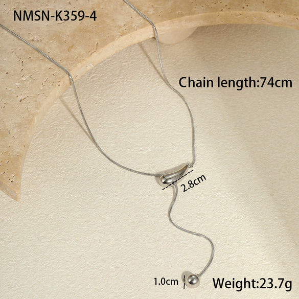 Wholesale Women's Stainless Steel Geometric Snake Bone Necklace With 18K Gold Plated Electroplating Light Luxury Design