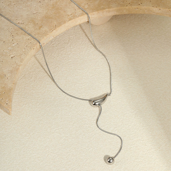 Wholesale Women's Stainless Steel Geometric Snake Bone Necklace With 18K Gold Plated Electroplating Light Luxury Design