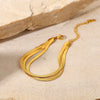 Wholesale Women's Stainless Steel Geometric Snake Chain Bracelet 18K Gold Plated