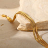 Wholesale Women's Stainless Steel Geometric Snake Chain Bracelet 18K Gold Plated