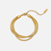 Wholesale Women's Stainless Steel Geometric Snake Chain Bracelet 18K Gold Plated
