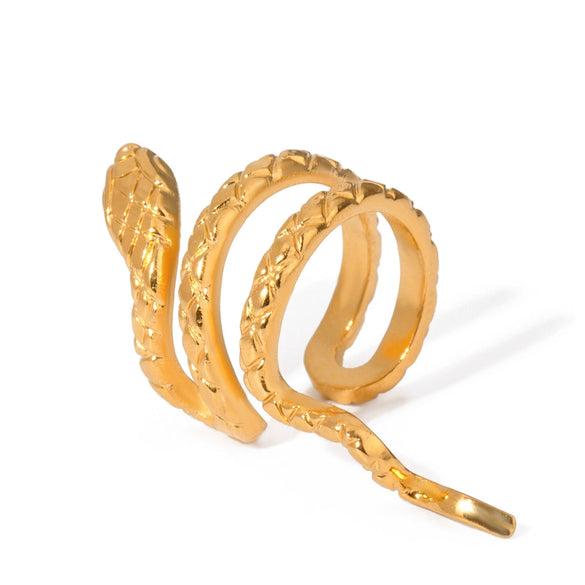 Wholesale Women's Stainless Steel Geometric Snake Hammer Ear Bone Clip Jewelry With Electroplating Design Light Luxury Fashion Style