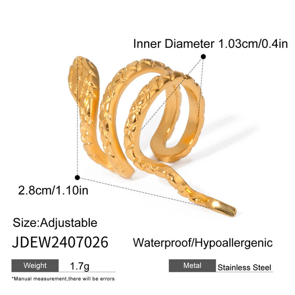 Wholesale Women's Stainless Steel Geometric Snake Hammer Ear Bone Clip Jewelry With Electroplating Design Light Luxury Fashion Style