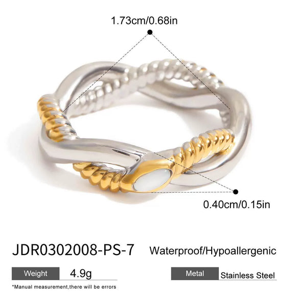 Wholesale Women's Stainless Steel Geometric Snake Ring With Electroplating In Modern Classic Style