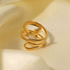 Wholesale Women's Stainless Steel Geometric Snake Ring With French Retro Style And Electroplating Treatment