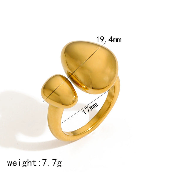Wholesale Women's Stainless Steel Geometric Snakeshaped Electroplated Ring