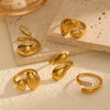 Wholesale Women's Stainless Steel Geometric Snakeshaped Electroplated Ring